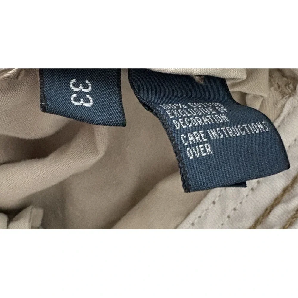 Polo Ralph Lauren Beige Beige Khaki Cargo‎ Shorts Men's Size 33 Y2K Baggy